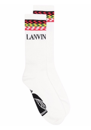 Lanvin logo calf-length socks - White
