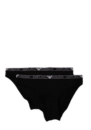 Emporio Armani logo-waistband briefs (pack of two) - Black