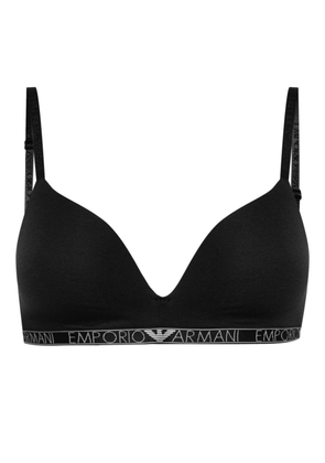 Emporio Armani Iconic logo-underband bra - Black