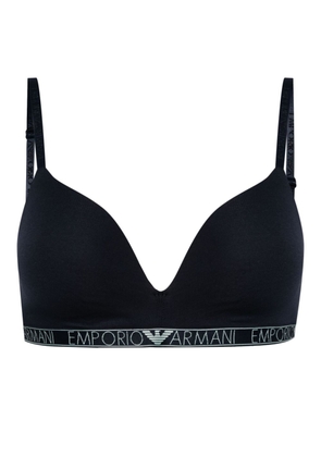 Emporio Armani Iconic logo-underband bra - Blue