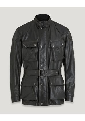 Belstaff Trialmaster Panther Jacket Men's Hand Waxed Leather Black Size UK 46