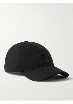 LOEWE - Logo-Appliquéd Cotton-Piqué Baseball Cap - Men - Black