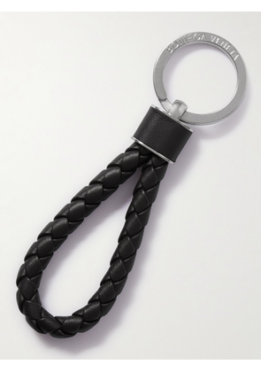Bottega Veneta - Silver-Tone and Braided Leather Key Fob - Men - Black