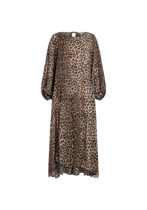 Allsaints Jane Leopard Print Midi Dress