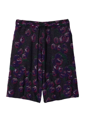 Burberry Cotton-Silk Cherry Print Shorts