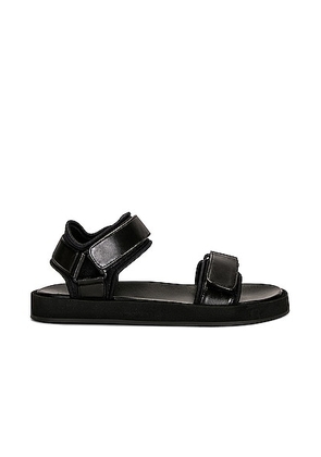 The Row Hook and Loop Flat Sandals in Black - Black. Size 38.5 (also in ).