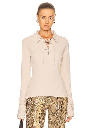 Acne Studios Lace Up Long Sleeve in Champagne Beige - Beige. Size XS (also in ).