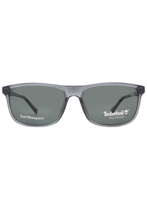 Timberland Polarized Green Rectangular Mens Sunglasses TB9266 20R 57