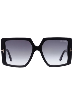 Tom Ford Quinn Smoke Gradient Square Ladies Sunglasses FT0790 01B 57