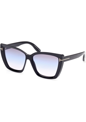 Tom Ford Scarlet Smoke Gradient Cat Eye Ladies Sunglasses FT0920 01B 57