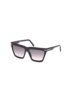 Tom Ford Eden Smoke Gradient Geometric Ladies Sunglasses FT1110 01B 56