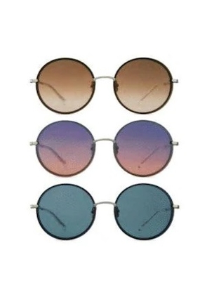 Mr. Leight 1967 SL Earth Gradient/Bay Blue/Monterey Pop Gradient Round Unisex Sunglasses ML4023X PLT-CRY/X3 57