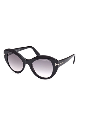 Tom Ford Guinevere Smoke Gradient Butterfly Ladies Sunglasses FT1084 01B 52