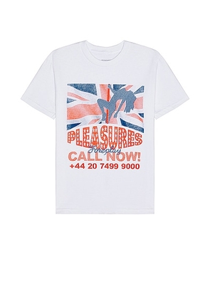 Pleasures Call Now T-shirt in White - White. Size S (also in M).