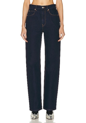 Alexander Wang Mid Rise Relaxed Straight in Clean Bright Indigo - Black. Size 32 (also in 28, 29).