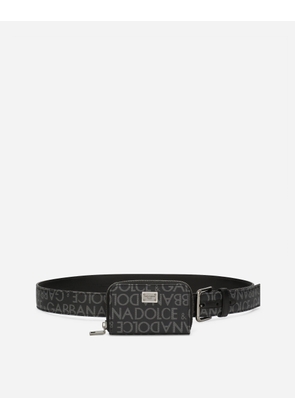 Dolce & Gabbana Multi-functional Coated Jacquard Belt - Man Belts Multi-colored Fabric 90
