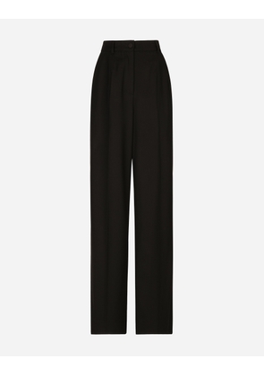 Dolce & Gabbana Twill Palazzo Pants - Woman Pants And Shorts Black 46