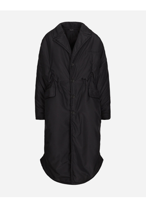 Dolce & Gabbana Single-breasted Padded Silk Habotai Coat - Man Coats And Jackets Black S