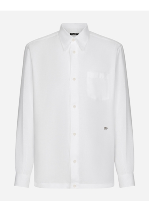Dolce & Gabbana Camicia - Man Shirts White Linen 42