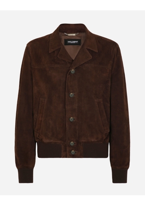 Dolce & Gabbana Nappa Suede Bomber Jacket - Man Coats And Jackets Multi-colored 48