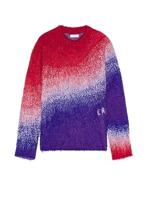 ERL Unisex Degrade Vneck Sweater Knit in BLUE RED WHITE - Red. Size L (also in ).