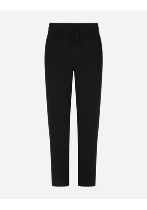 Dolce & Gabbana Cashmere Jogging Pants With Dg Logo - Man Pants And Shorts Black 56