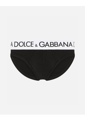 Dolce & Gabbana Mid-rise Briefs In Two-way Stretch Cotton Jersey - Man Underwear And Loungewear Black Cotton 4