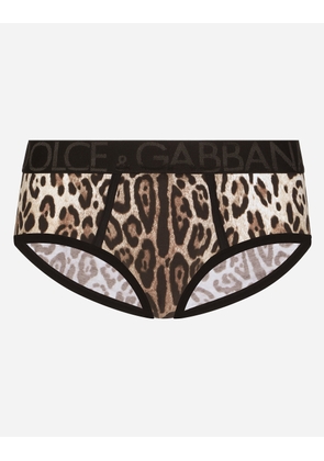 Dolce & Gabbana Two-way Stretch Jersey Brando Briefs With Leopard Print - Man Underwear And Loungewear Animal Print Cotton 3