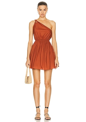 Matteau Twist Shoulder Mini Dress in Sienna - Burnt Orange. Size 4 (also in ).