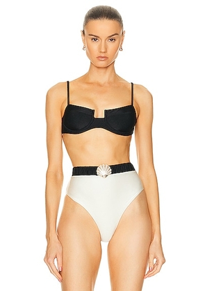 PatBO Underwire Bikini Top in Black - Black. Size XS (also in M, S).