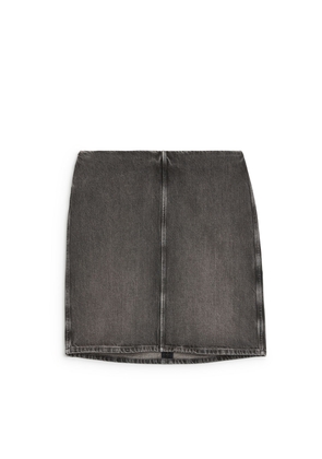 Short Denim Skirt - Grey