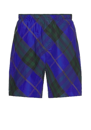 Burberry Check Pattern Short in Knight Ip Check - Blue. Size L (also in M, XL/1X).