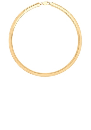 MEGA Omega 8 Necklace in 14k Yellow Gold Plated - Metallic Gold. Size all.