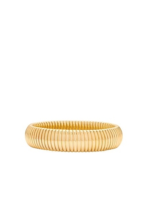MEGA Round Cobra Bracelet in 14k Yellow Gold Plated - Metallic Gold. Size all.