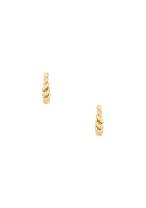 MEGA Twister Hoop Earrings in 14k Yellow Gold Plated - Metallic Gold. Size all.
