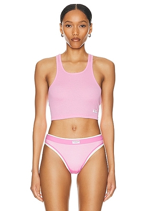 Alexander Wang Cropped Racer Tank Top in Begonia Pink - Pink. Size L (also in ).