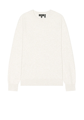 Theory Riland Crew Sweater in Melange Ivory - Beige. Size M (also in S, XL).