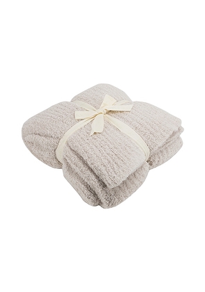 Barefoot Dreams CozyChic Ribbed Throw in Cream.