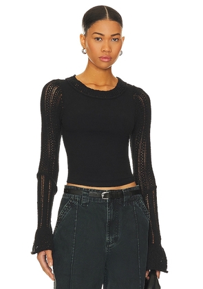 Free People Cuffing Season Top in Black. Size S, XS.
