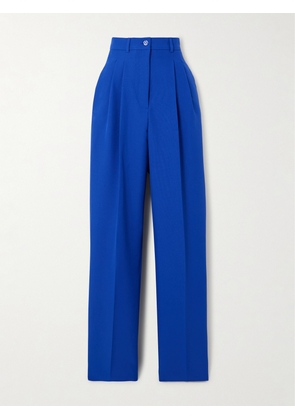 Tolu Coker - Pleated Twill Straight-leg Pants - Blue - x small,small,medium,large