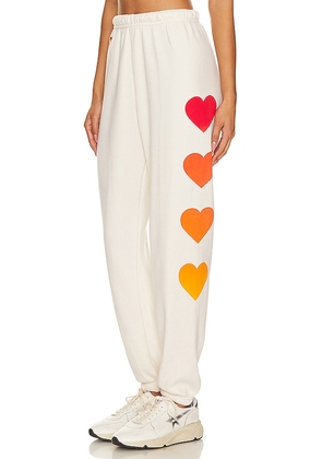 Aviator Nation Heart Fade 4 Sweatpants in White. Size S.
