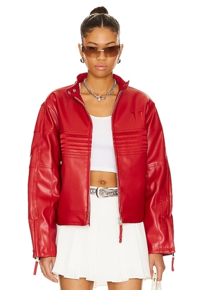 House of Sunny The Racer Jacket in Red. Size S.