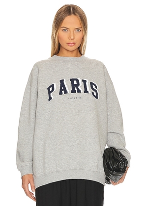 ANINE BING Tyler Paris Sweatshirt in Grey. Size M, S.