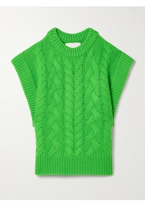 LISA YANG - Hayley Cable-knit Cashmere Vest - Green - 0,1,2