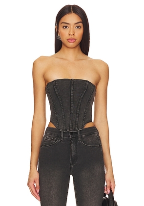Good American Jeanius Terry Corset in Black. Size S, XS.
