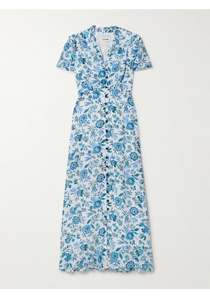Cefinn - Liliana Ruffled Floral-print Georgette Maxi Dress - Blue - UK 6,UK 8,UK 10,UK 12,UK 14,UK 16