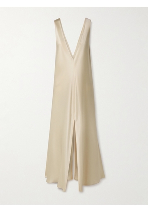 LESET - Barb Satin Maxi Dress - Cream - x small,small,medium,large,x large