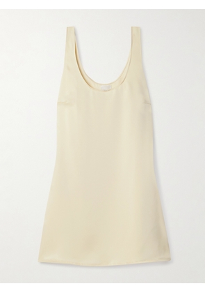 LESET - Barb Washed-satin Mini Dress - Cream - x small,small,medium,large,x large