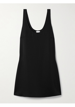 LESET - Barb Washed-satin Mini Dress - Black - x small,small,medium,large,x large