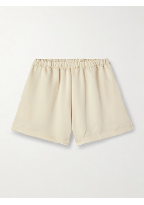 LESET - Barb Washed-satin Shorts - Cream - x small,small,medium,large,x large